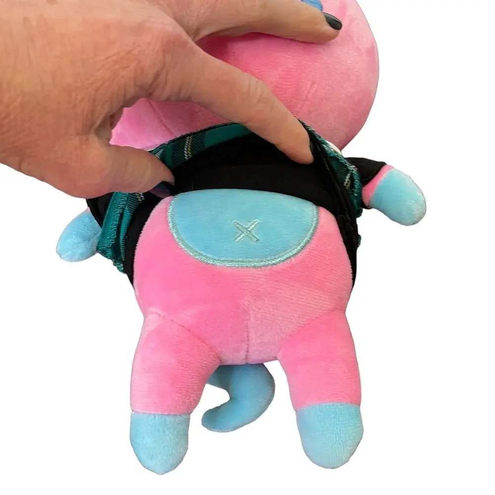 Krew District Rainbow Teddy Plush Plaid Outfit Cupcake Pink Stuffed Animal Toy